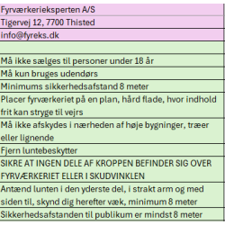 Nr 56 Luftbombesortiment 17 dele 161 g krudt