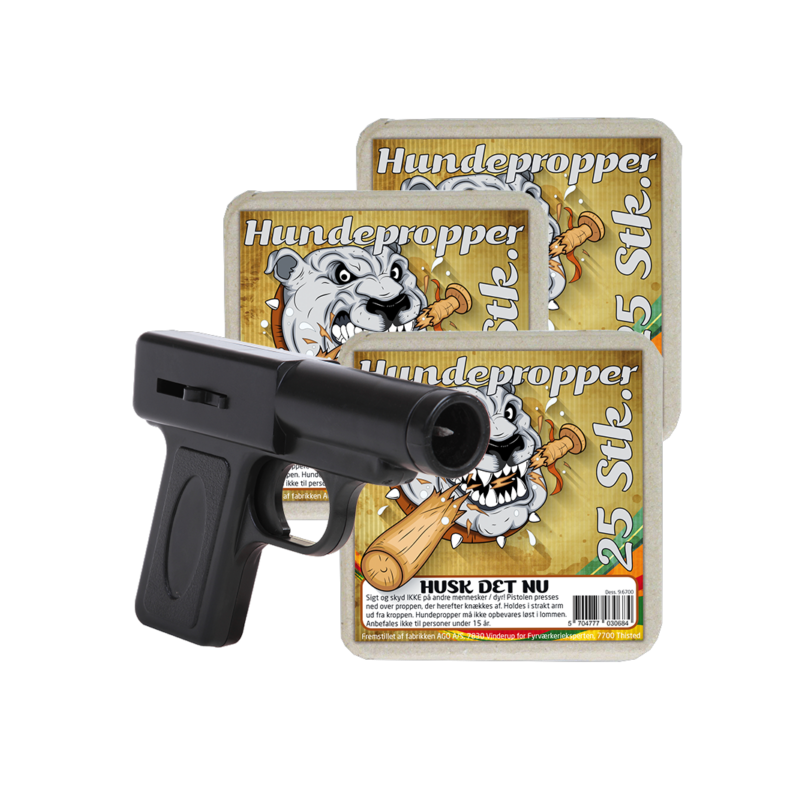 Nr 71 Hundeprop sortiment 3 stk propper 1 pistol